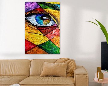 Abstract  van een oog in veel kleuren van Imperial Art House