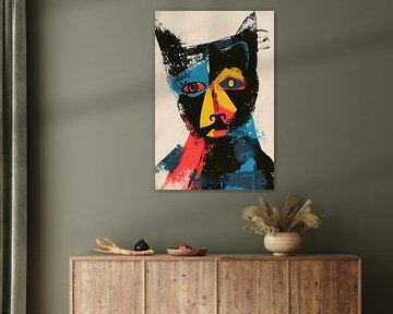 Abstract Kleurrijk Kat Portret van Imperial Art House