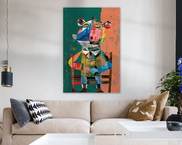 Cubist Mouse in Colourful World by Imperial Art House