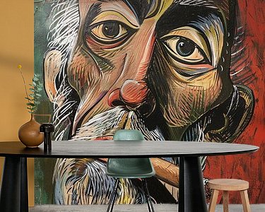 Voorbeeld van het werk in een kamer