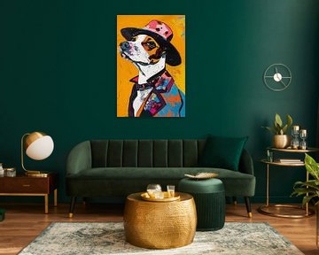 Kleurrijk Pop Art Hond in Hoed van Imperial Art House