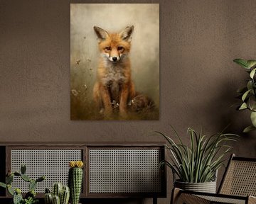 Curious Young Fox in the Grass by Emil Husstege