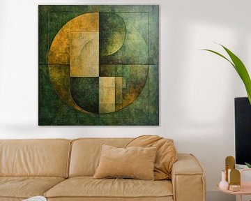 Squares in Green and Gold by Natasja Haandrikman