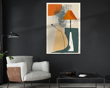 Abstract Lamp met Plant in Aardekleuren van Imperial Art House