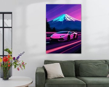 voiture de sport à Fuji Mountain