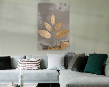 Japandi botany in winter grey by Mad Dog Art