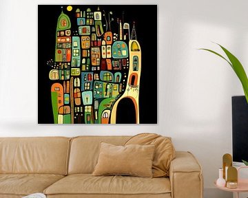 Dreamscape with Swaying Buildings by Natasja Haandrikman
