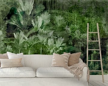 Japandi Rainforest Botany Abstraction