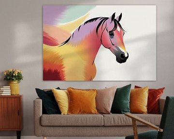 Kleurrijk abstract paard ontwerp