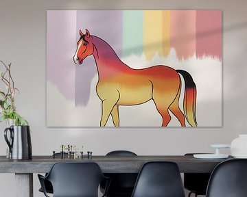 Kleurrijk digitaal paardenkunstwerk van Art & Soul Creations