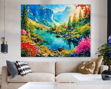 Oostenrijks landschap in olieverf van The Photo Artist