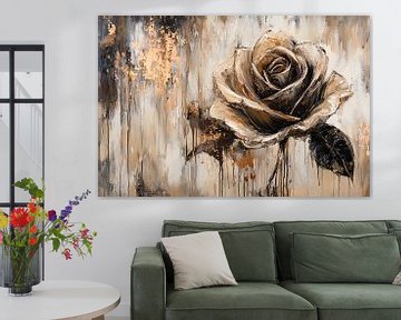 Expressieve roos in aardetinten van Art & Soul Creations
