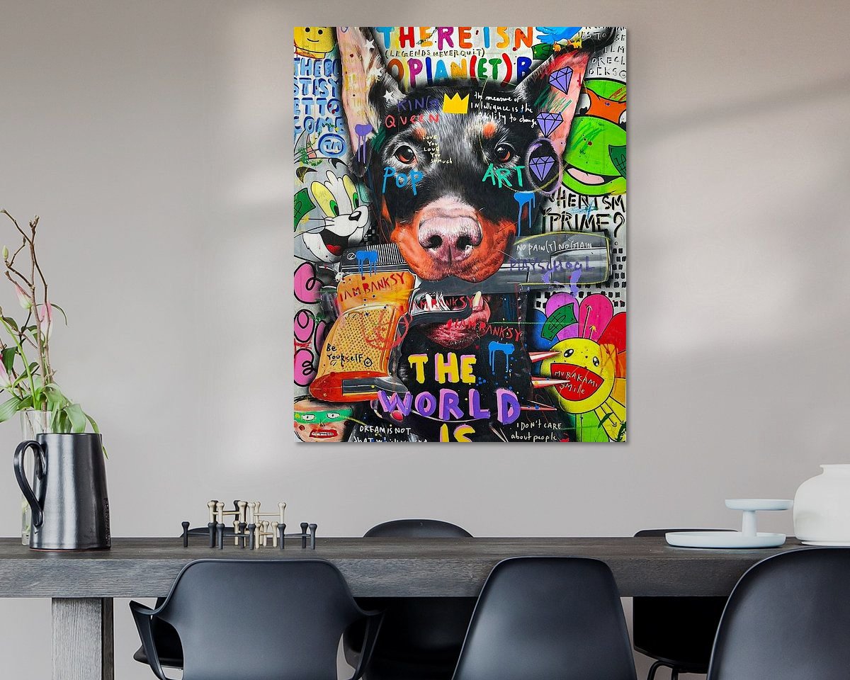 Voorbeeld van het werk in een kamer