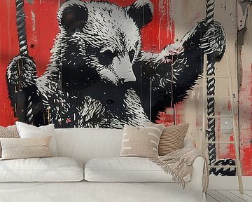 Beer schommel banksy stijl van Imperial Art House