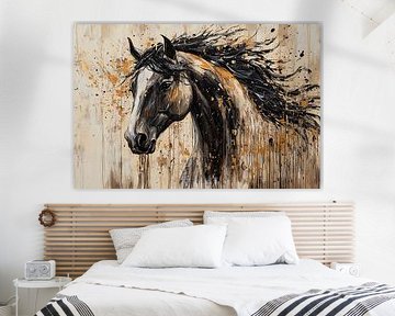 Ausdrucksstarkes Pferdeporträt auf Leinwand von Art & Soul Creations