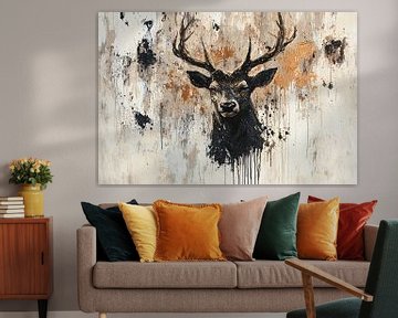 Abstract hert met gouden accenten van Art & Soul Creations
