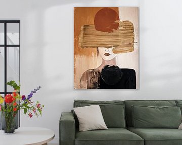 TW living - aardetinten - abstract art 2 woman van TW living