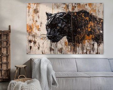 Powerful black panther painting by Art & Soul Creations