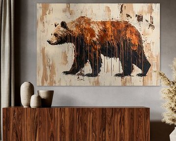 Bär mit dynamischen Pinselstrichen von Art & Soul Creations