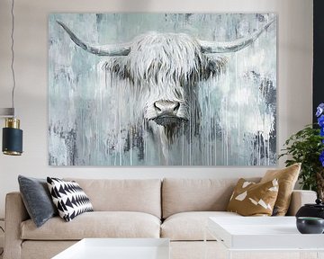 Schotse hooglander op canvas schilderij van Art & Soul Creations