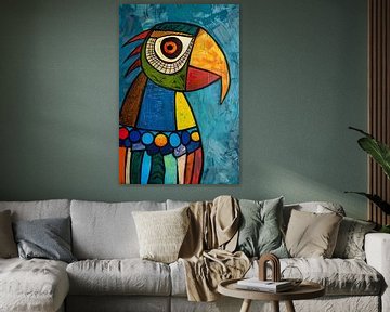 Kleurrijke Popart Papegaai Schilderij van Imperial Art House