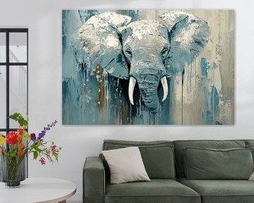 Olifant in abstracte tinten van Art & Soul Creations