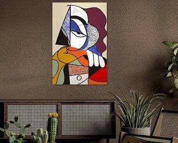 Abstract Kubistisch Portret van Vrouw van Imperial Art House