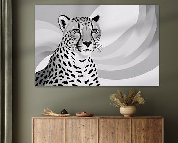 Minimalistisch cheeta zwart-wit ontwerp van Art & Soul Creations