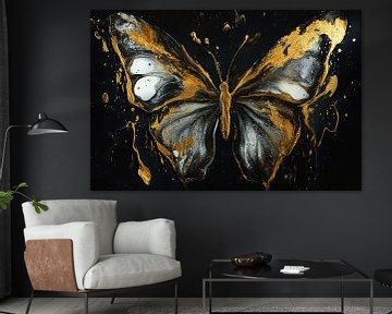 Abstracte vlinder op zwarte achtergrond van Art & Soul Creations