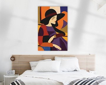 Porträt einer Frau in geometrischem Stil von Imperial Art House
