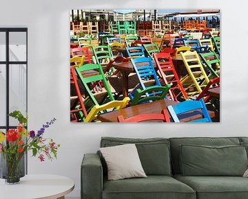 Kleurige stoelen by Arno Smits