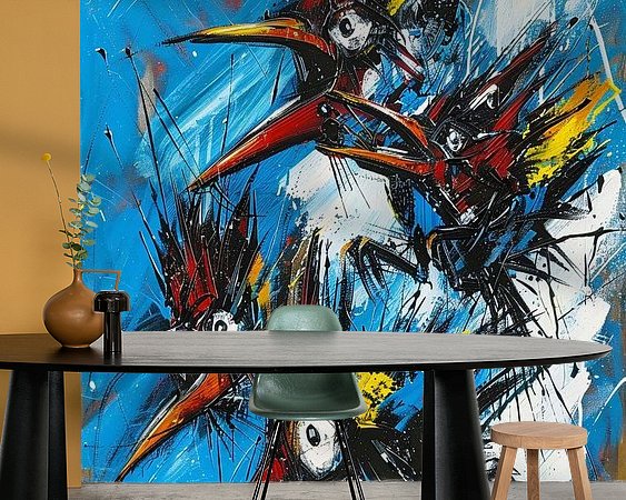 Voorbeeld van het werk in een kamer