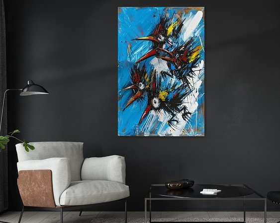 Voorbeeld van het werk in een kamer