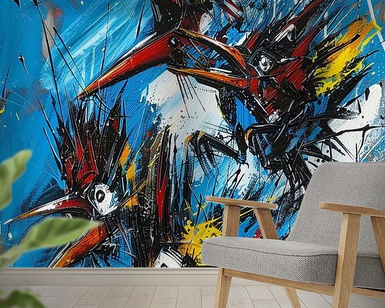 Voorbeeld van het werk in een kamer