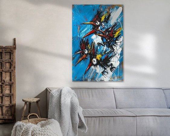 Voorbeeld van het werk in een kamer