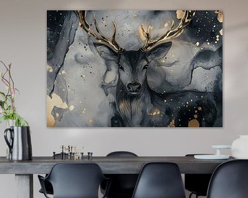 Abstract hert met gouden details van Art & Soul Creations