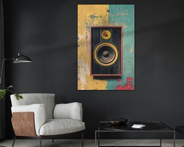 Vintage Speaker op Verweerde Muur van Imperial Art House