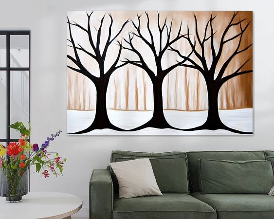 Voorbeeld van het werk in een kamer