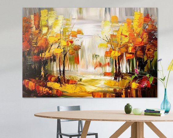 Voorbeeld van het werk in een kamer