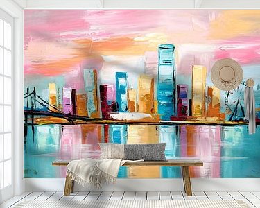 Voorbeeld van het werk in een kamer