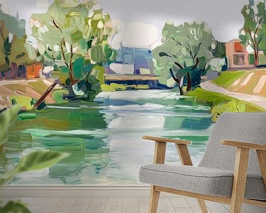 Voorbeeld van het werk in een kamer