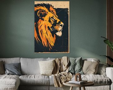 Portrait of a Golden Lion by Imperial Art House