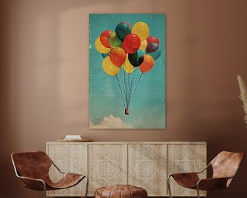Kleurrijke ballonnen zweven door de lucht van Imperial Art House