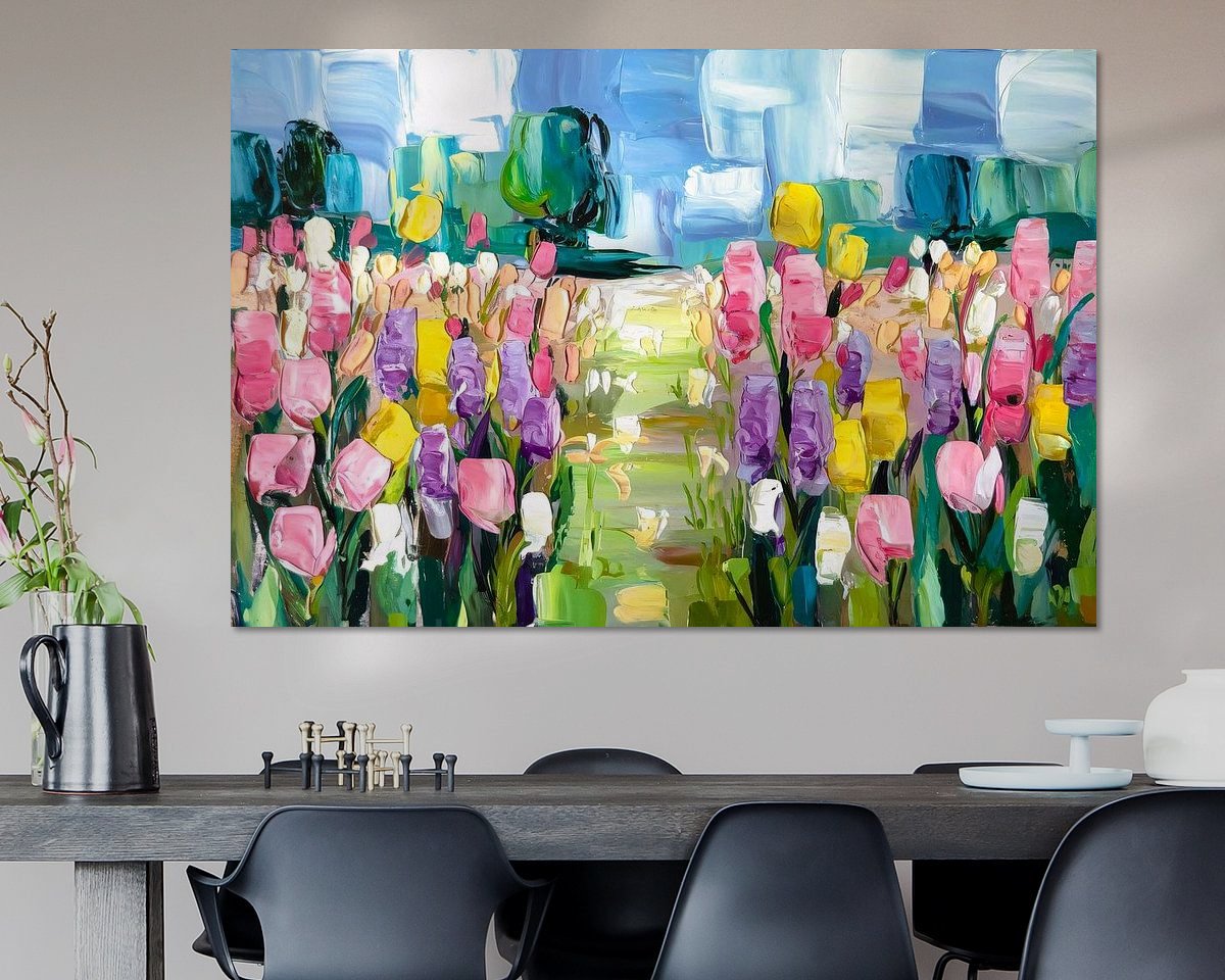 Voorbeeld van het werk in een kamer