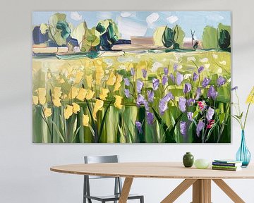 Abstract flower field in fresh colours by Art & Soul Creations