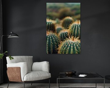 Close-up van Groene Cactussen van Imperial Art House