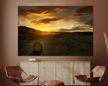 Geysir bij zonsondergang by Edwin van Wijk