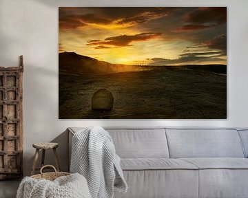 Geysir bij zonsondergang von Edwin van Wijk