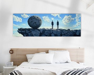 Klifbeschouwing van Abstract Schilderij