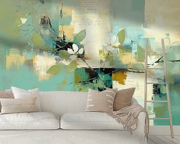 Modernes minimalistisches Floral von Abstraktes Gemälde